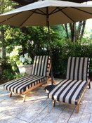 classy chaise lounge cushions in sunbrella tuxedo strip